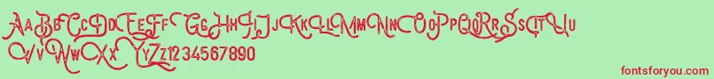 BillyforgesDemo Font – Red Fonts on Green Background