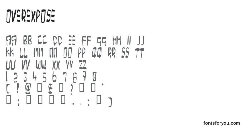 Schriftart OverExpose – Alphabet, Zahlen, spezielle Symbole