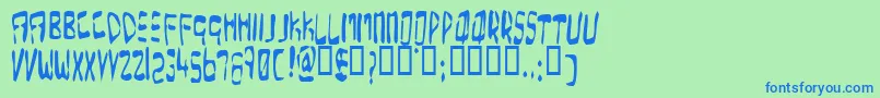 OverExpose Font – Blue Fonts on Green Background