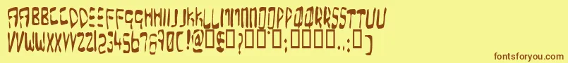 OverExpose-Schriftart – Braune Schriften auf gelbem Hintergrund