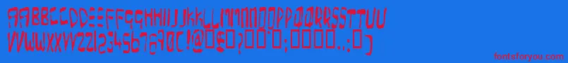 OverExpose-fontti – punaiset fontit sinisellä taustalla