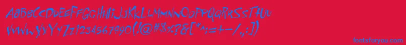 PfflyingsaucerItalic Font – Blue Fonts on Red Background