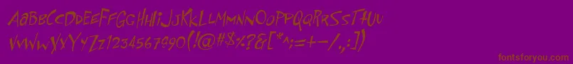 PfflyingsaucerItalic Font – Brown Fonts on Purple Background