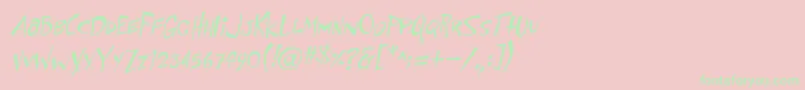 PfflyingsaucerItalic-Schriftart – Grüne Schriften auf rosa Hintergrund