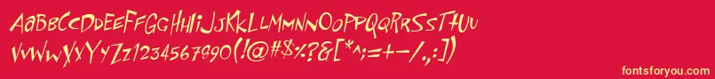 PfflyingsaucerItalic Font – Yellow Fonts on Red Background