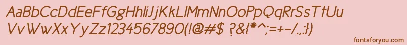 Ciclegorditaitalic Font – Brown Fonts on Pink Background