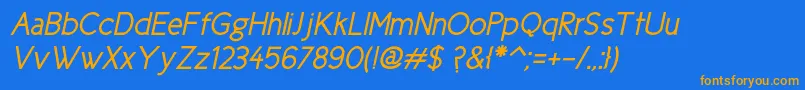 Ciclegorditaitalic Font – Orange Fonts on Blue Background