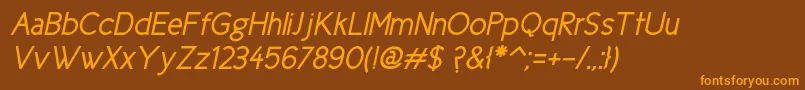 Ciclegorditaitalic Font – Orange Fonts on Brown Background