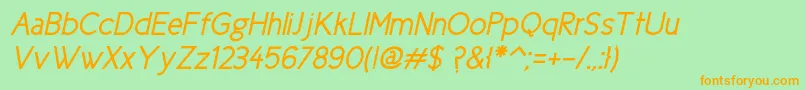Ciclegorditaitalic Font – Orange Fonts on Green Background