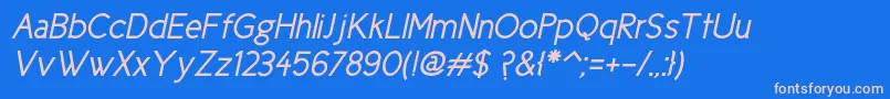 Ciclegorditaitalic Font – Pink Fonts on Blue Background