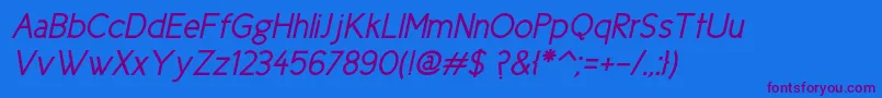 Ciclegorditaitalic Font – Purple Fonts on Blue Background