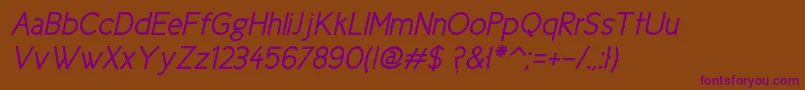 Ciclegorditaitalic Font – Purple Fonts on Brown Background