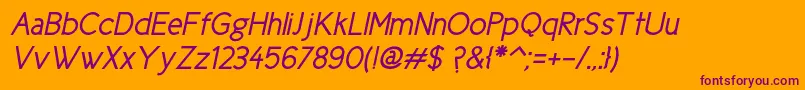 Ciclegorditaitalic Font – Purple Fonts on Orange Background