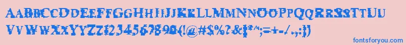 Psi Font – Blue Fonts on Pink Background