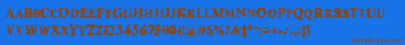 Psi Font – Brown Fonts on Blue Background