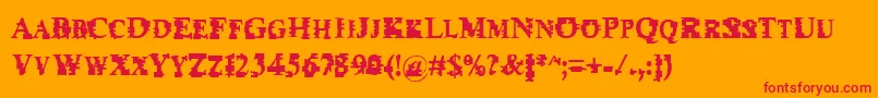 Psi Font – Red Fonts on Orange Background