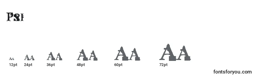Tamanhos de fonte Psi