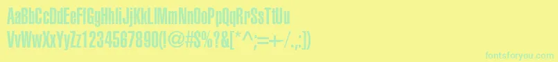 フォントContextUltraCondensedSsiUltraCondensed – 黄色い背景に緑の文字