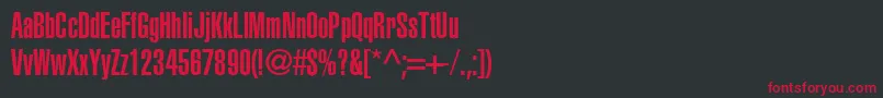 ContextUltraCondensedSsiUltraCondensed Font – Red Fonts on Black Background