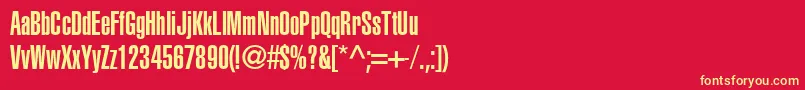 Fonte ContextUltraCondensedSsiUltraCondensed – fontes amarelas em um fundo vermelho