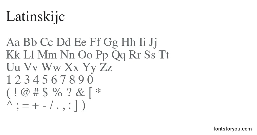 A fonte Latinskijc – alfabeto, números, caracteres especiais