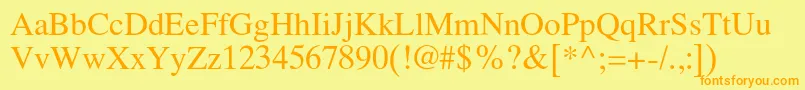 Latinskijc Font – Orange Fonts on Yellow Background