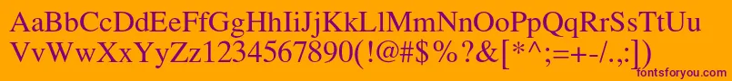 Latinskijc-Schriftart – Violette Schriften auf orangefarbenem Hintergrund