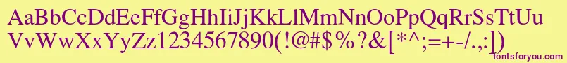 Latinskijc Font – Purple Fonts on Yellow Background