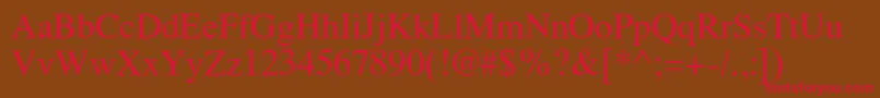 Latinskijc-Schriftart – Rote Schriften auf braunem Hintergrund