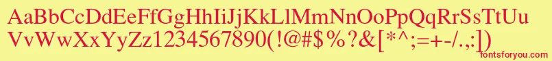 Latinskijc Font – Red Fonts on Yellow Background