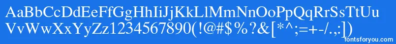 フォントLatinskijc – 青い背景に白い文字