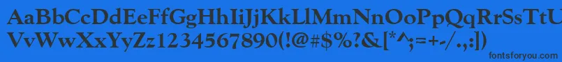 Goudyoldstyteeextbol Font – Black Fonts on Blue Background