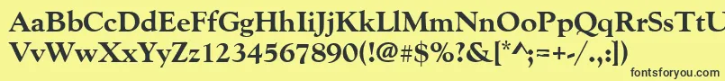 Goudyoldstyteeextbol Font – Black Fonts on Yellow Background