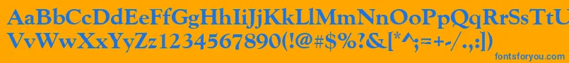 Goudyoldstyteeextbol Font – Blue Fonts on Orange Background