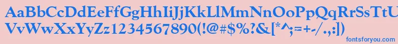 Goudyoldstyteeextbol Font – Blue Fonts on Pink Background