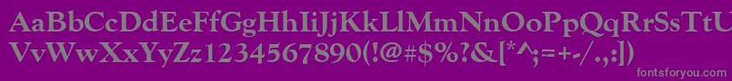 フォントGoudyoldstyteeextbol – 紫の背景に灰色の文字