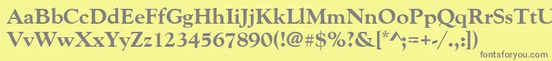 フォントGoudyoldstyteeextbol – 黄色の背景に灰色の文字