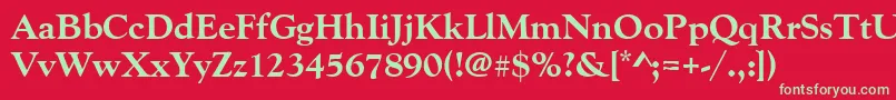 Goudyoldstyteeextbol Font – Green Fonts on Red Background