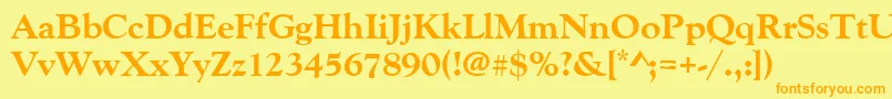 Goudyoldstyteeextbol Font – Orange Fonts on Yellow Background