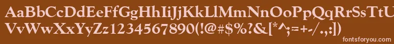 フォントGoudyoldstyteeextbol – 茶色の背景にピンクのフォント