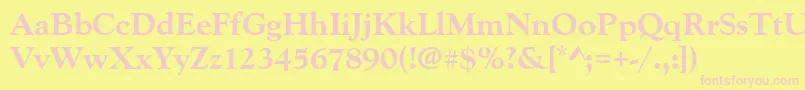 Шрифт Goudyoldstyteeextbol – розовые шрифты на жёлтом фоне