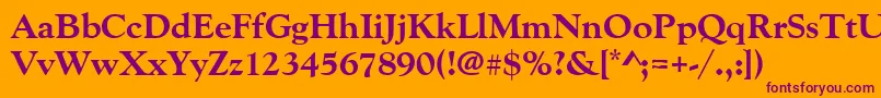 Goudyoldstyteeextbol Font – Purple Fonts on Orange Background