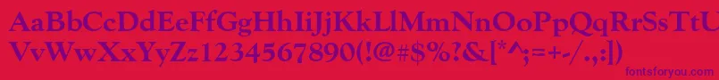Goudyoldstyteeextbol Font – Purple Fonts on Red Background