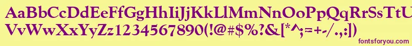 Goudyoldstyteeextbol Font – Purple Fonts on Yellow Background