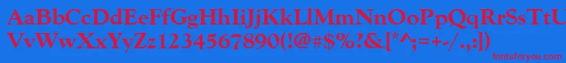 Goudyoldstyteeextbol Font – Red Fonts on Blue Background