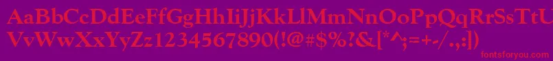 Goudyoldstyteeextbol Font – Red Fonts on Purple Background