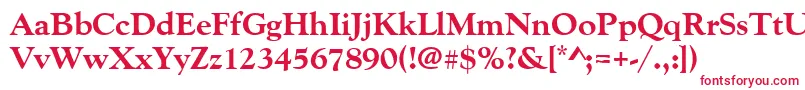 フォントGoudyoldstyteeextbol – 白い背景に赤い文字