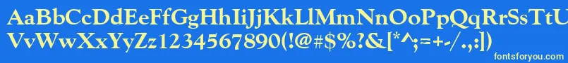 Goudyoldstyteeextbol Font – Yellow Fonts on Blue Background