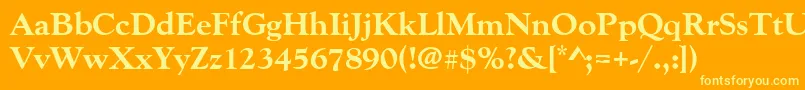 フォントGoudyoldstyteeextbol – オレンジの背景に黄色の文字