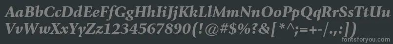 Шрифт GiovannistdBlackitalic – серые шрифты на чёрном фоне